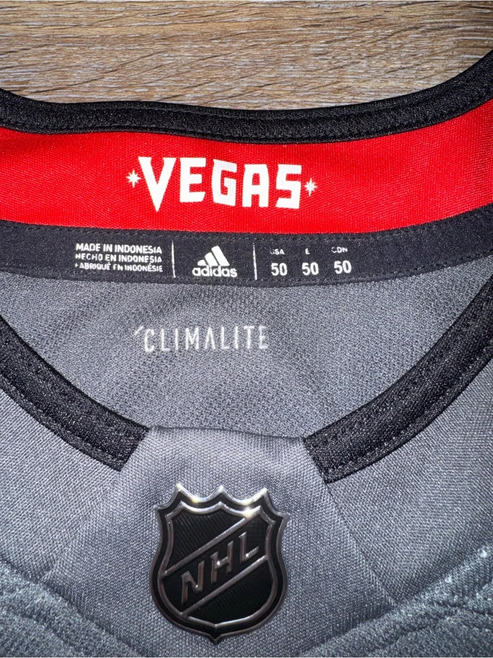 Men's Vegas Golden Knights Adidas Gray Alternate Jersey Size 50